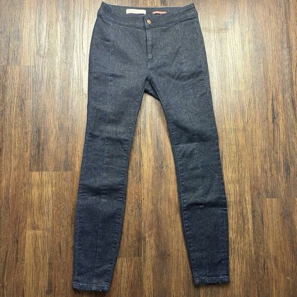 Pilcro Anthropologie High Rise Dark Denim Gold Shimmer Legging Women’s Size 26 - Picture 1 of 11